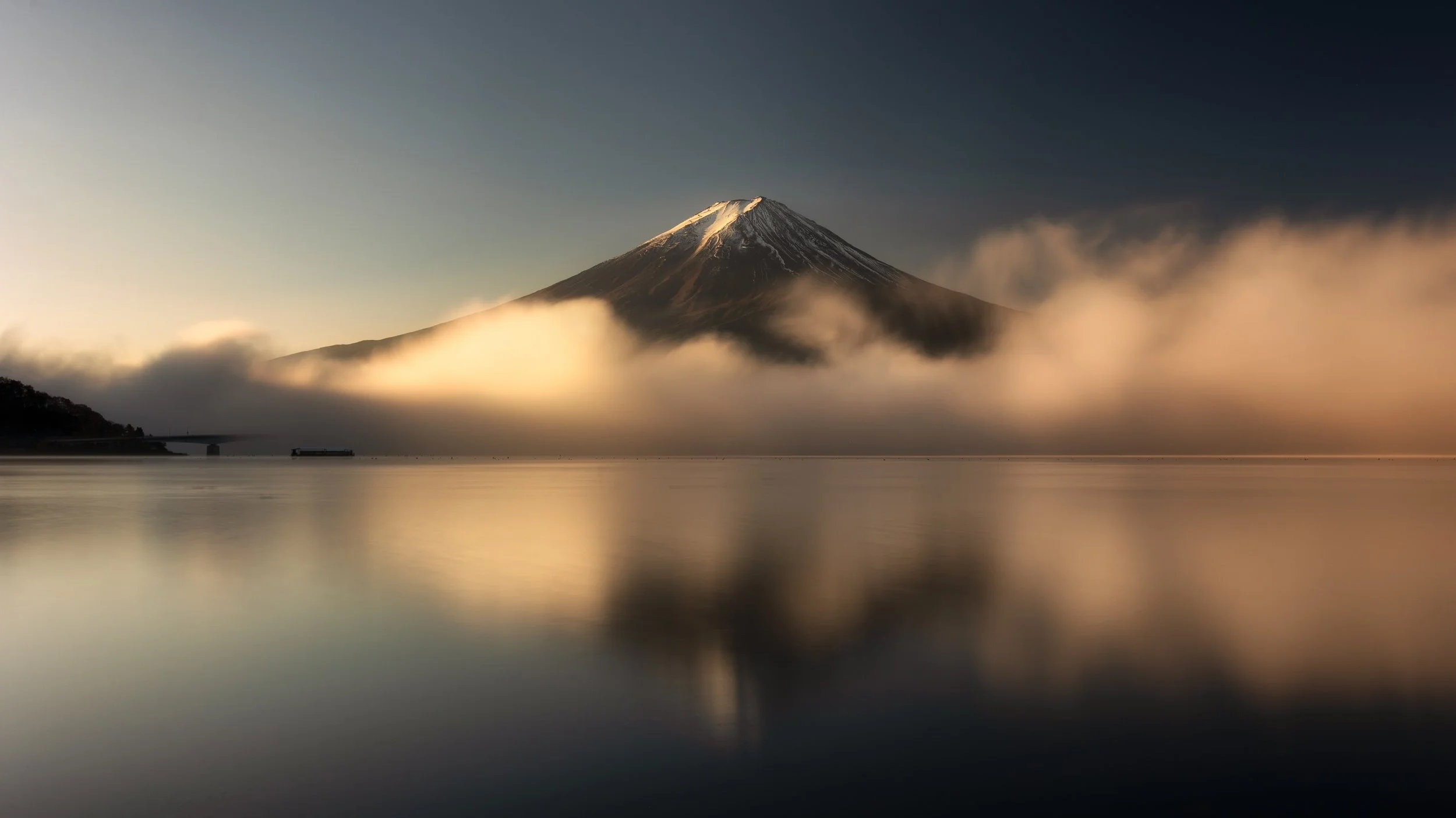 Mount Fuji shrouded in mist