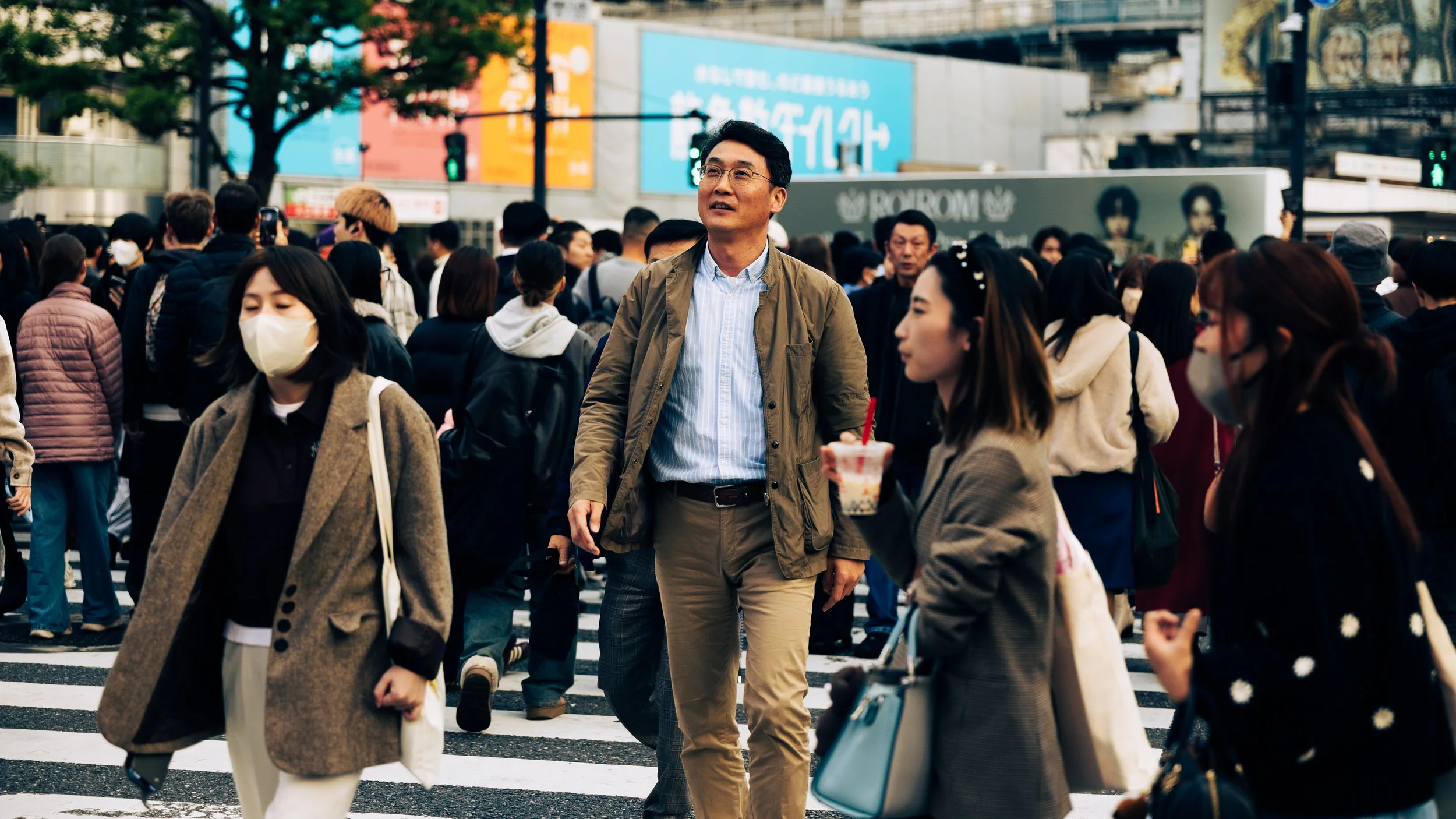 Neon and crowds in Shinjuku