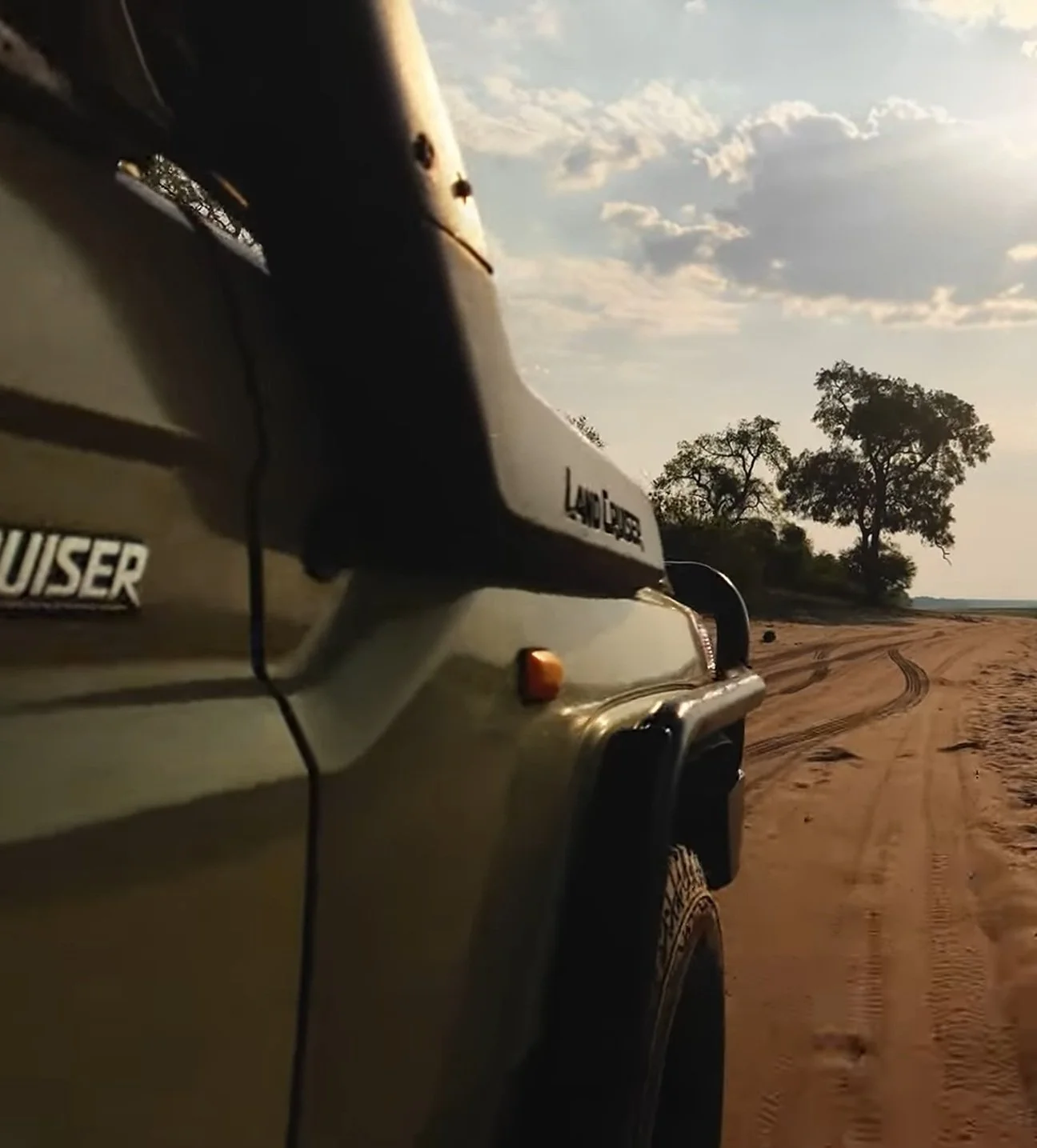 Chobe safari truck on the road