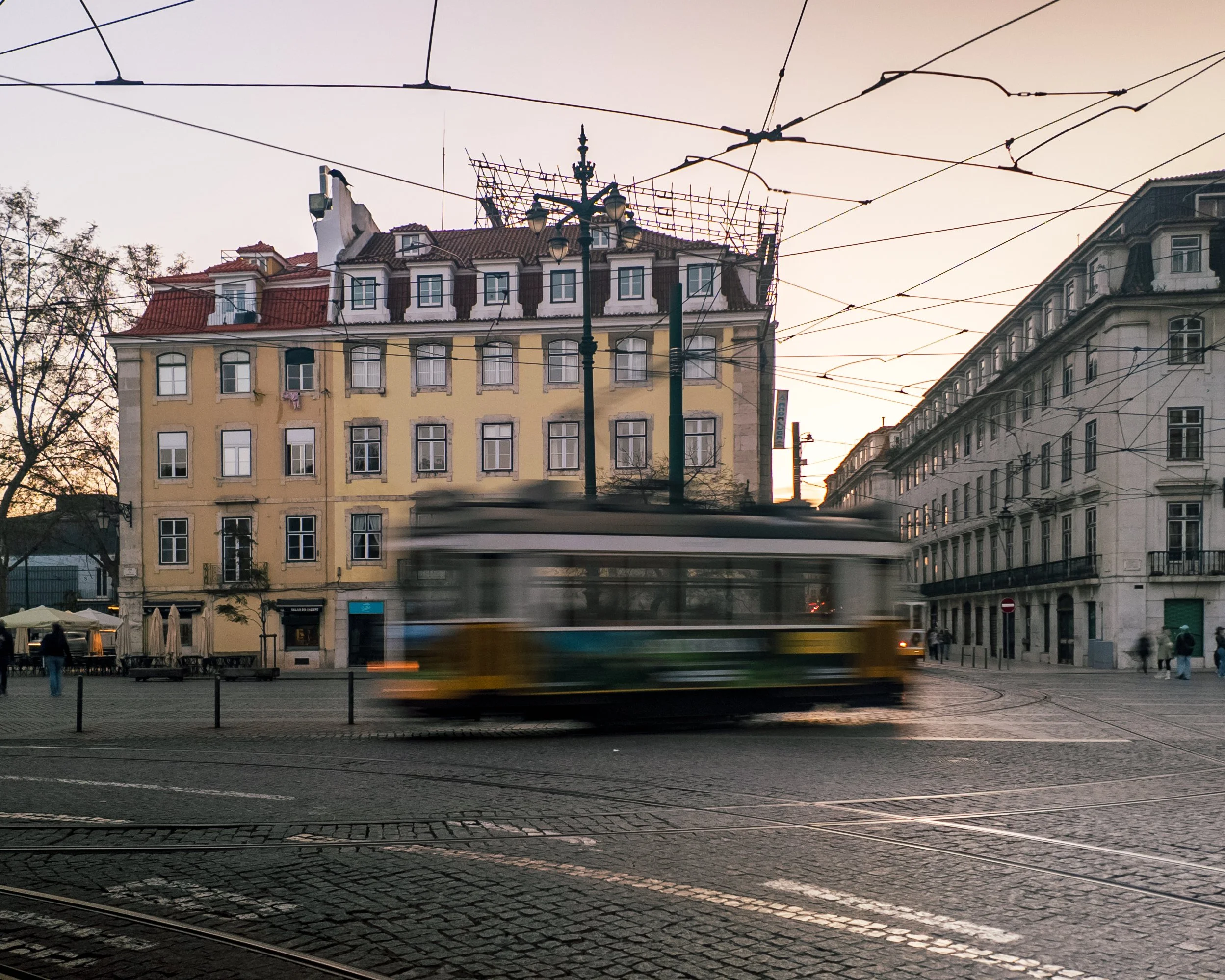 Lisbon tram long exposure