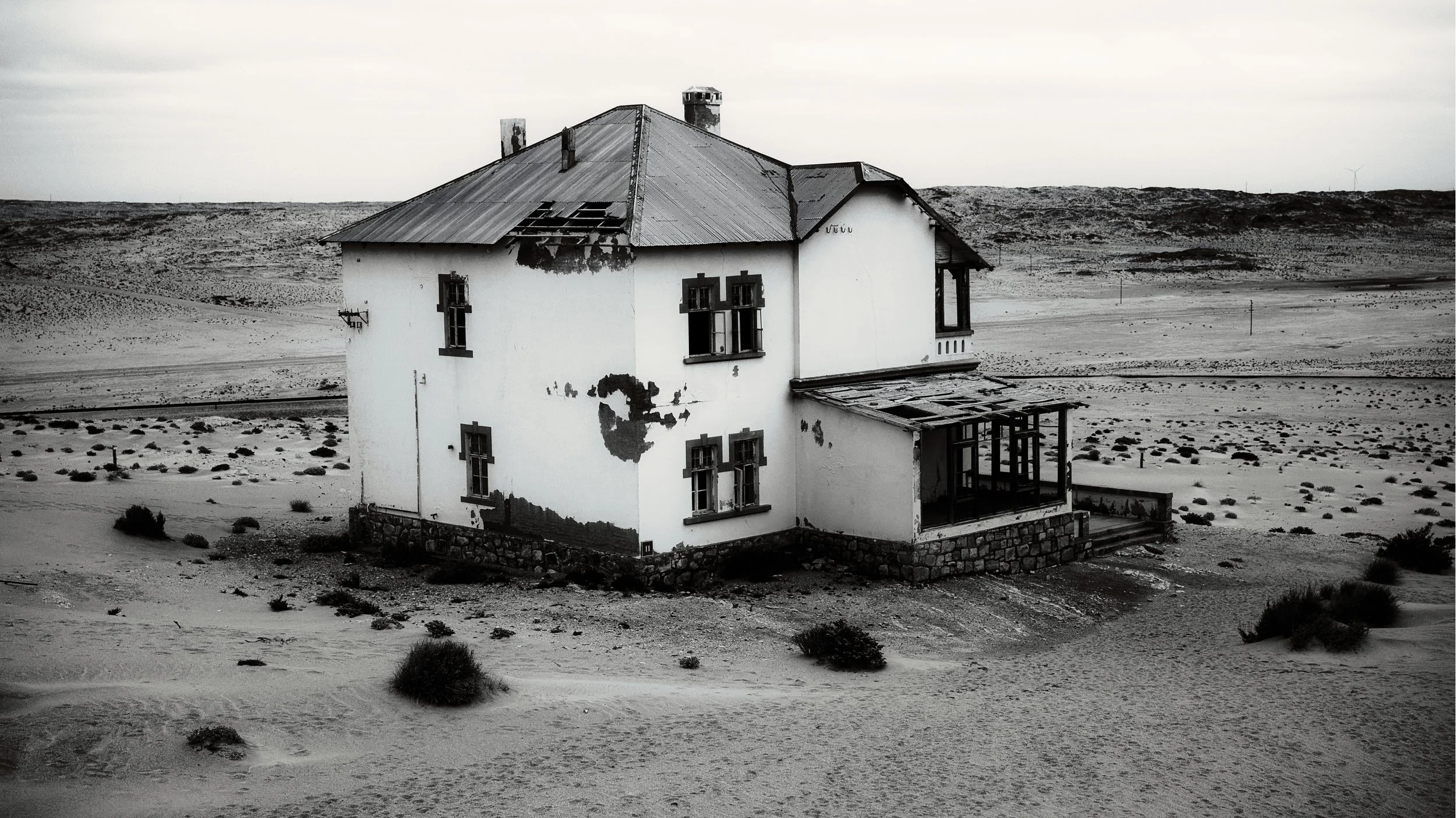 Kolmanskop ghost town Namibia aerial view