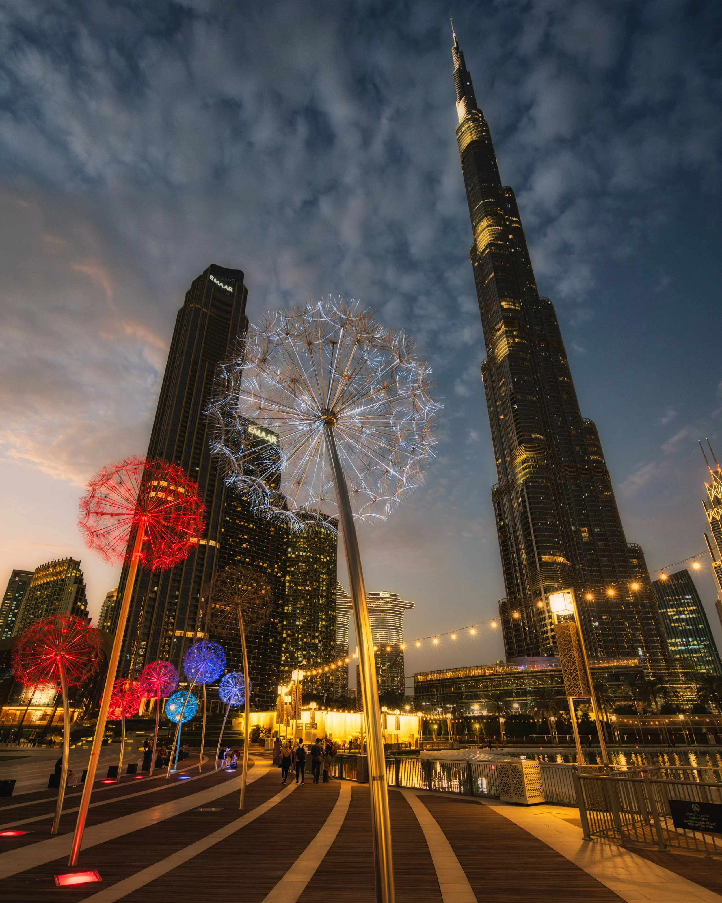 Burj Khalifa with flowers foreground