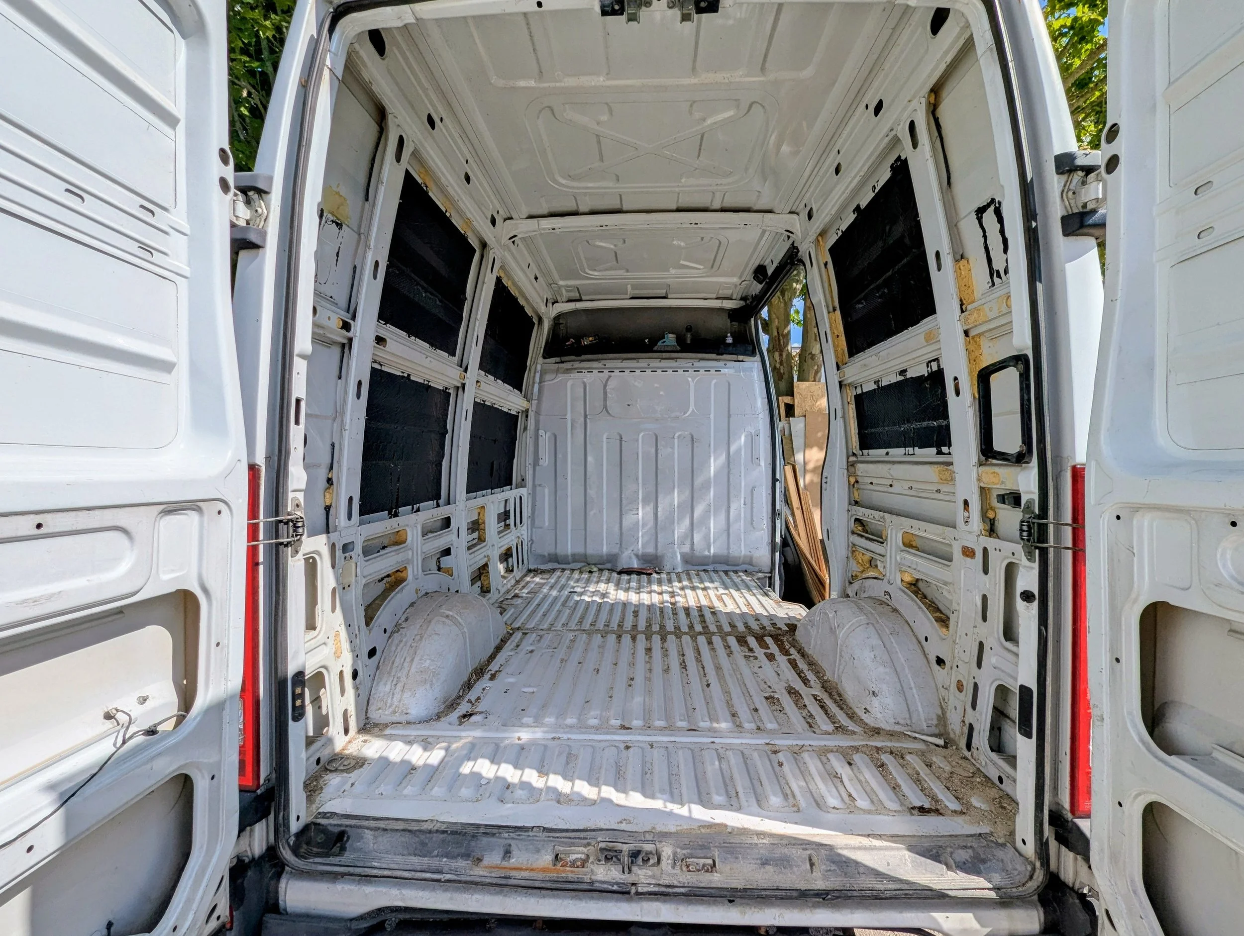 Empty van interior before the build