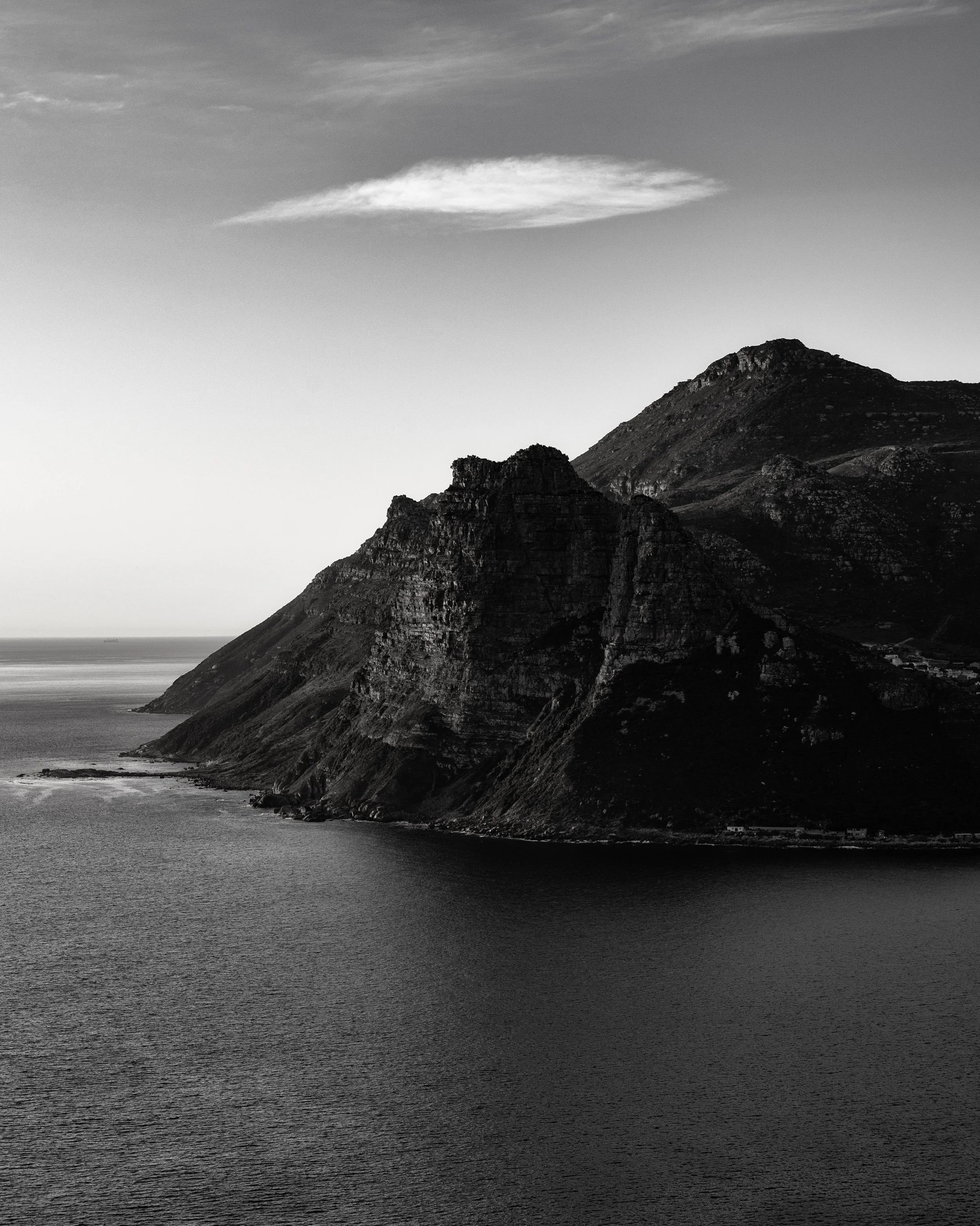 Black and white Cape Town sunset