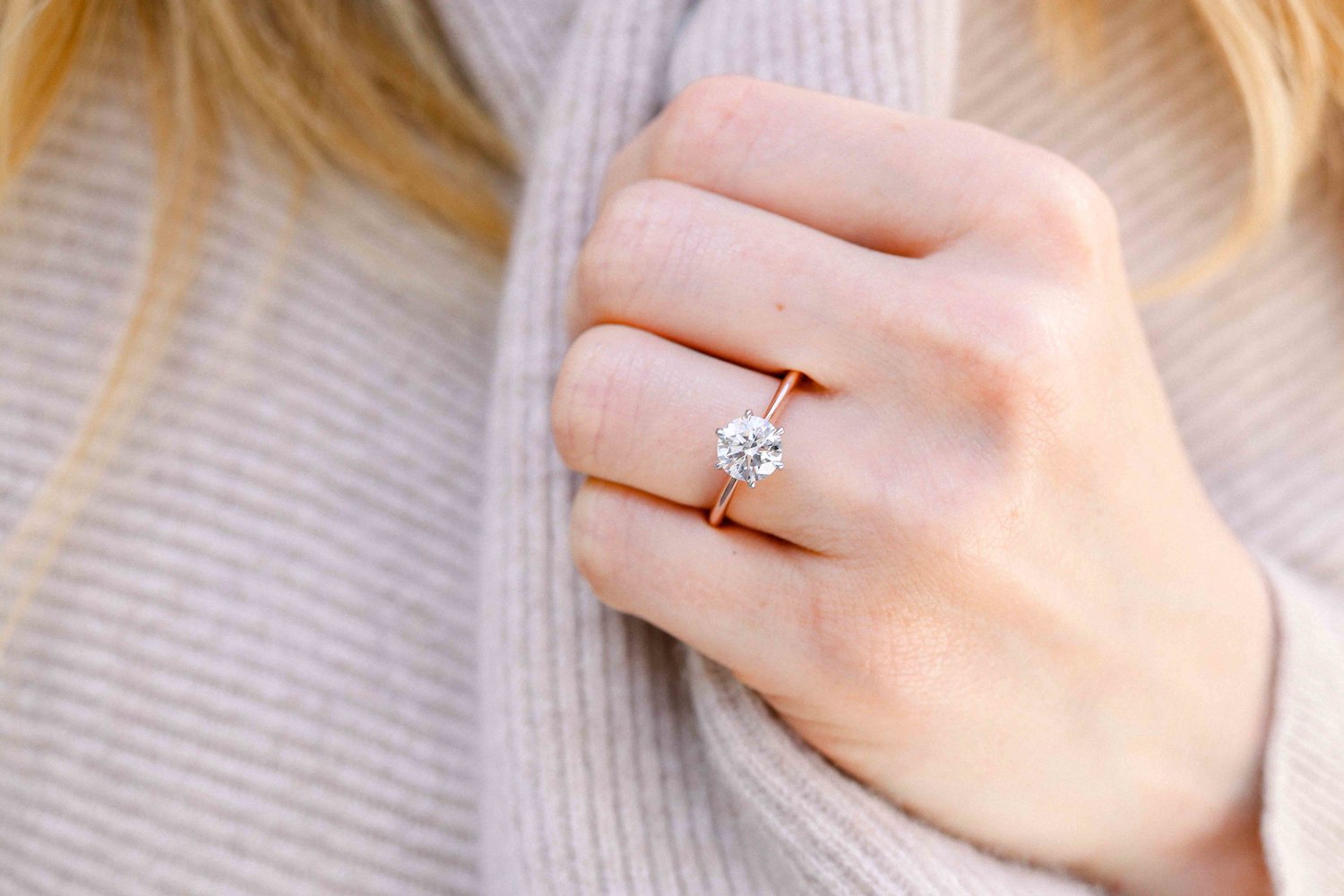 1.73 ct Oval Lab Diamond Rose Gold Solitaire Engagement Ring 1.73 ct Oval Lab Diamond Rose Gold Solitaire Engagement Ring
