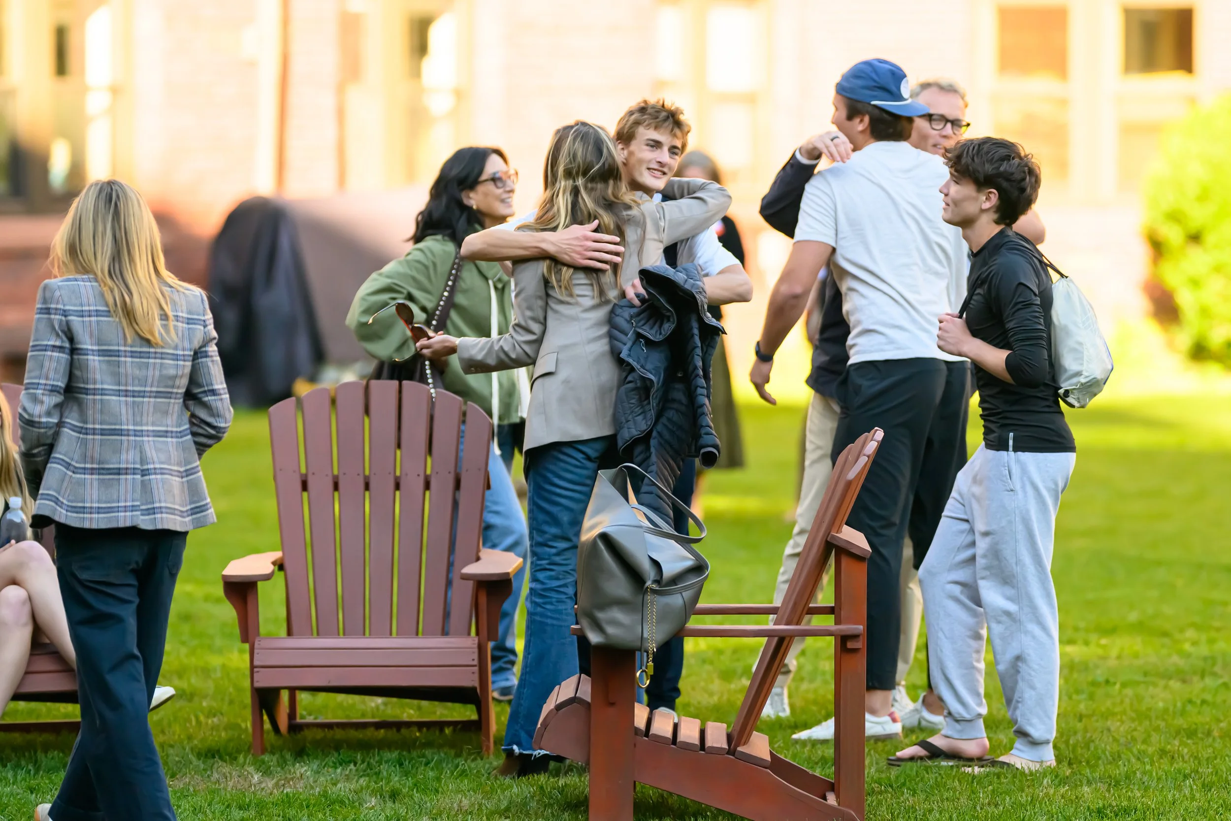 A gathering during Family Weekend