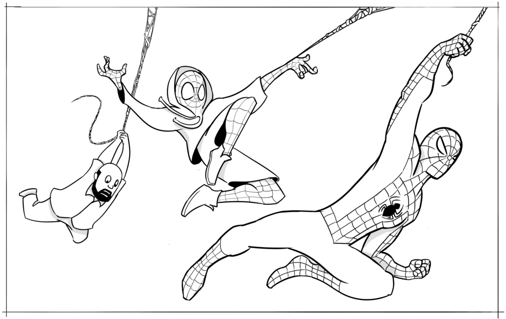 Spider Coloring Morales Miles Verse Spiderman Template Spidermen Sketch Ske...