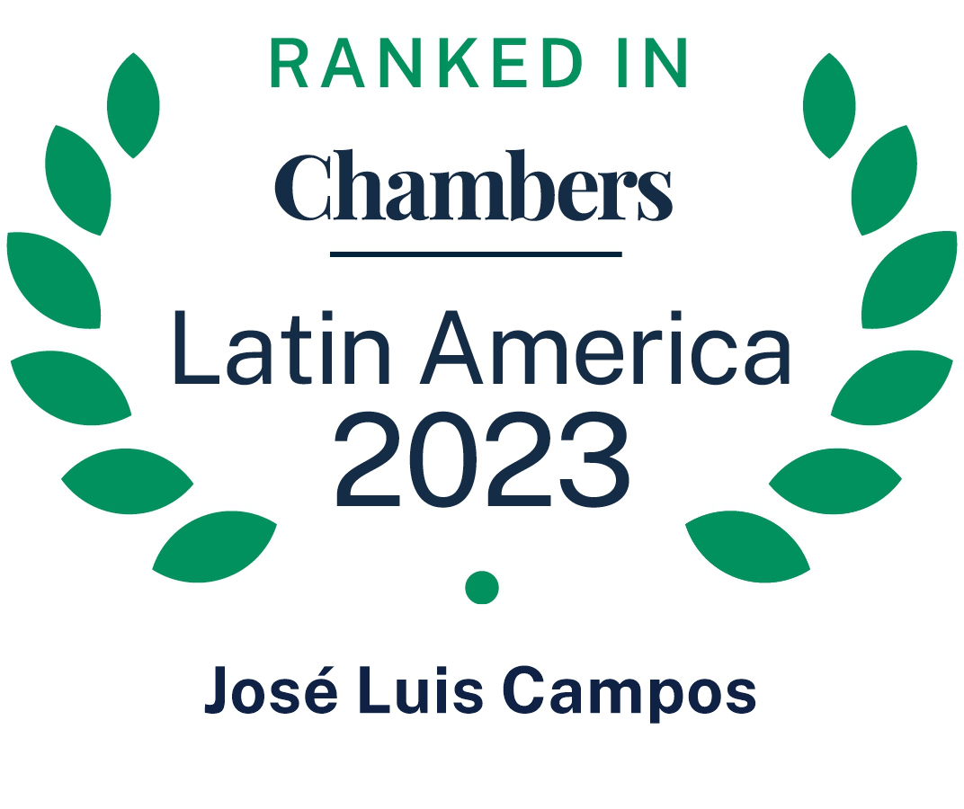 Jose Luis Campos: Latin America, Top Ranked, Chambers Logo 2023.
