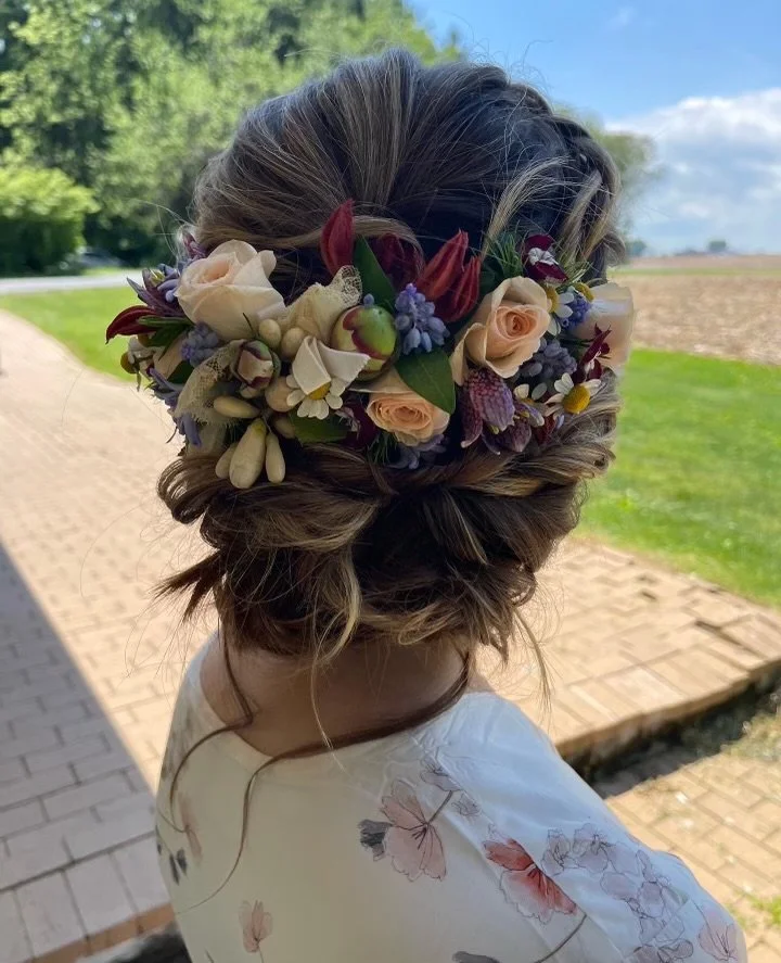 Floral bridal updo