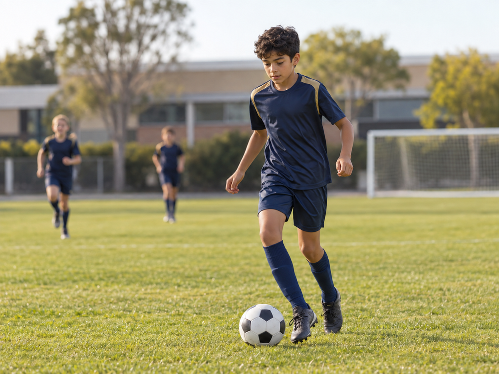 School PE kit worn during football practice
