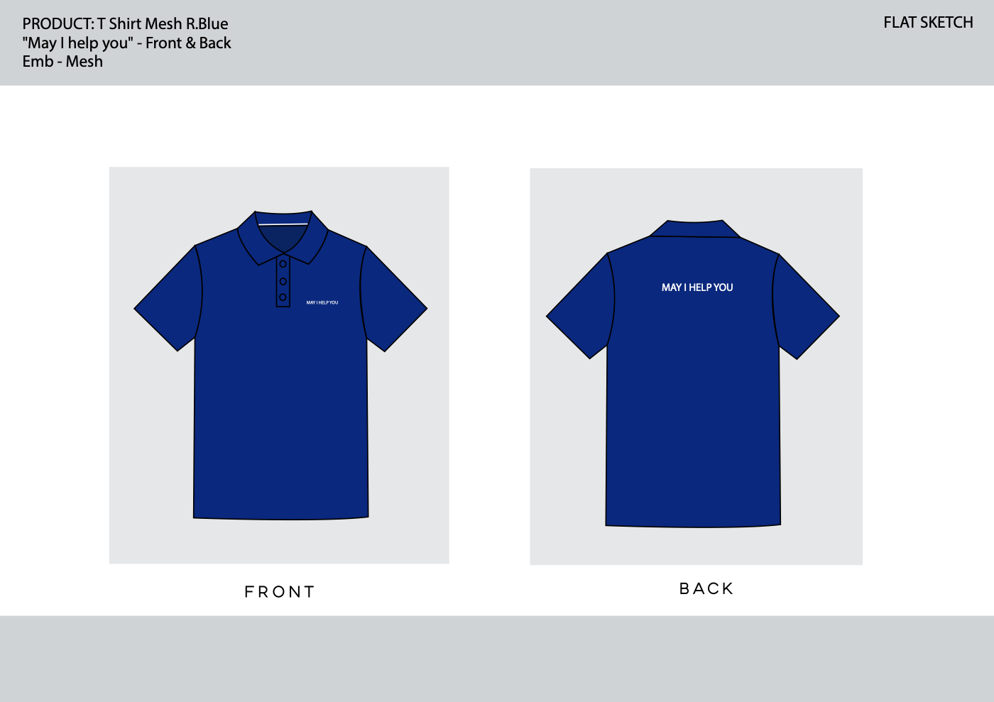 Royal blue / embroidered message polo design artwork