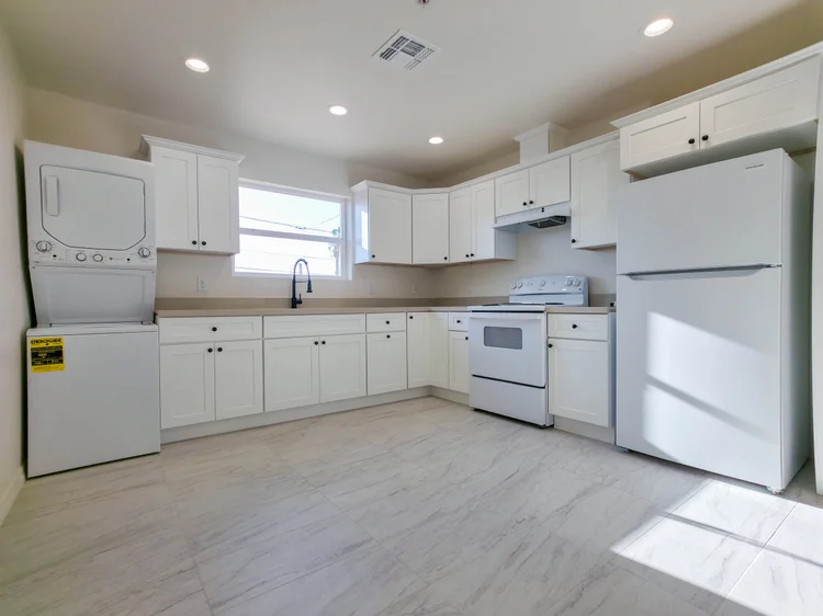 2 bedroom kitchen with washer and dryer