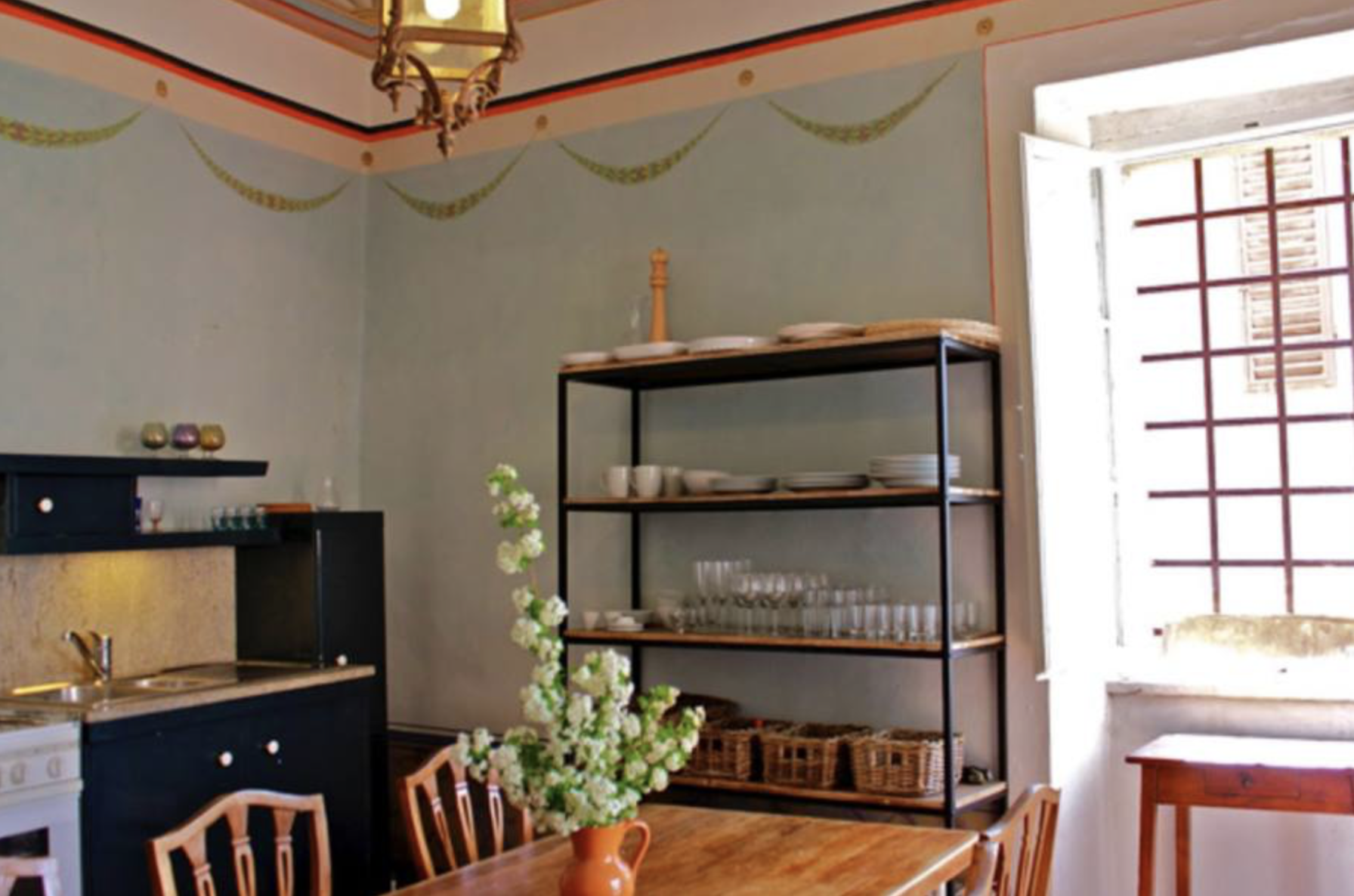 Living room with antiques