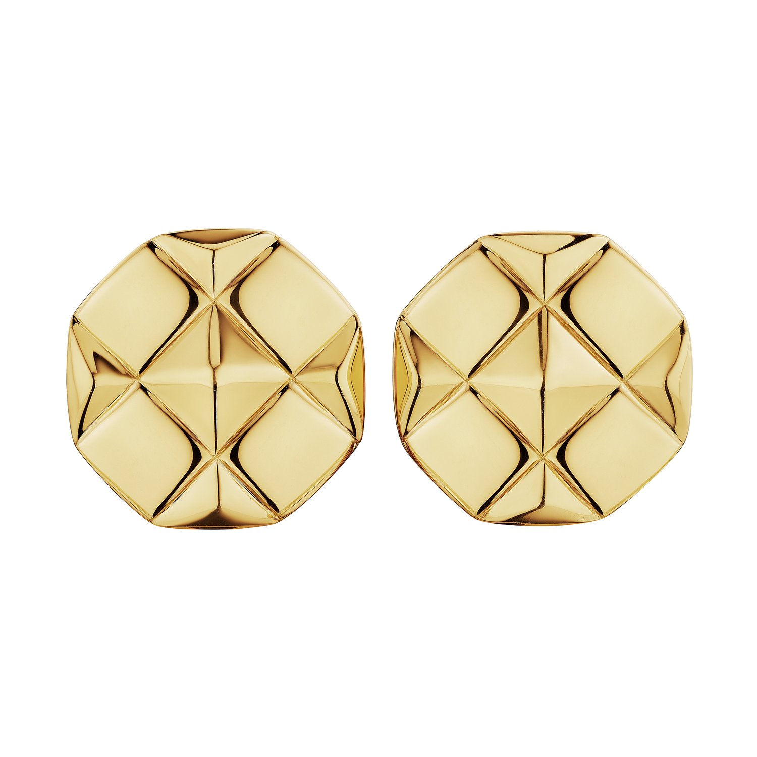 Bulgari Modern 18K Gold Button Clip Earrings