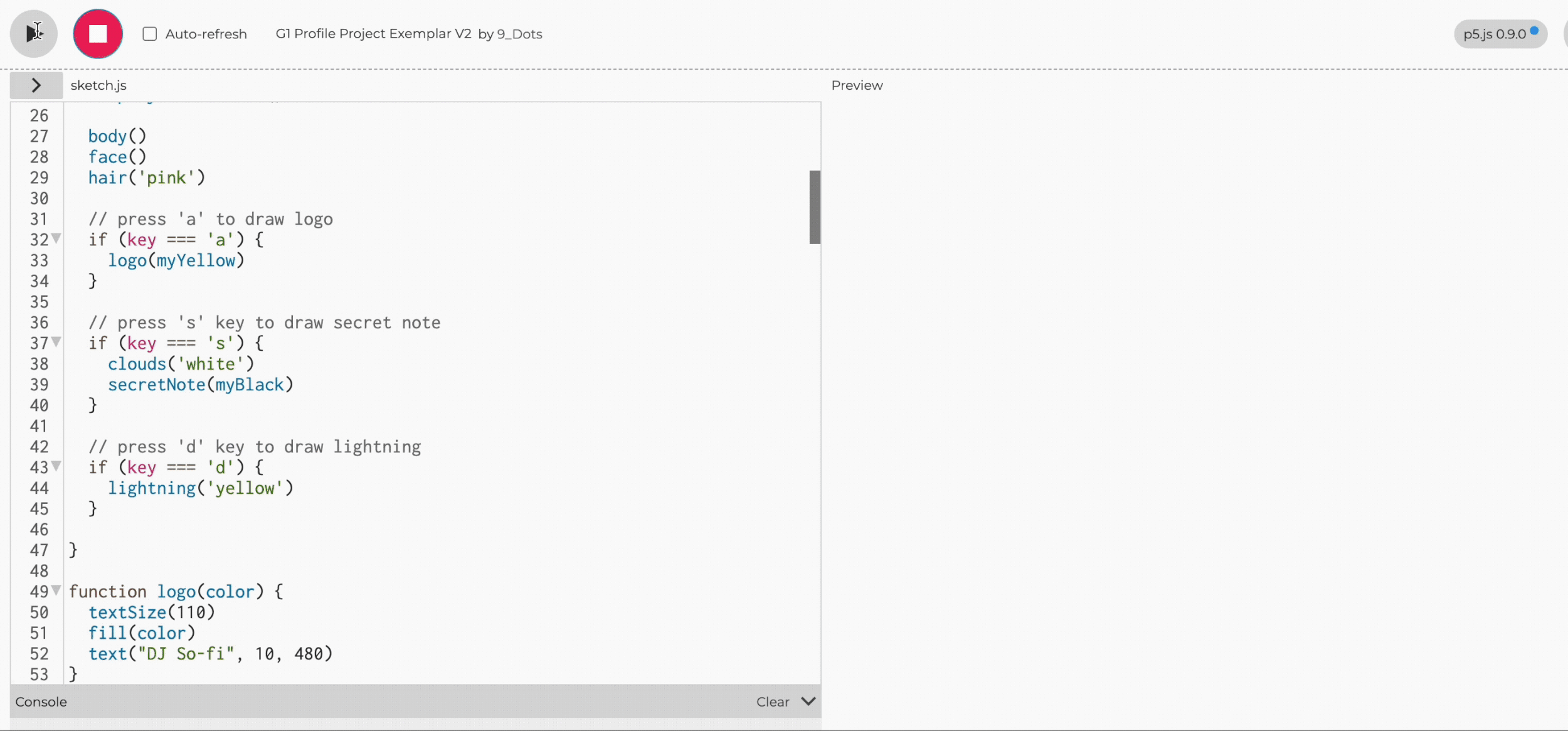 9 Dots p5.js curriculum preview