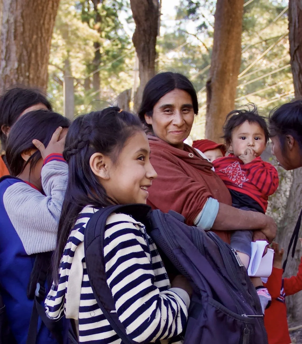 Kids with new backpacks and school supplies (1)