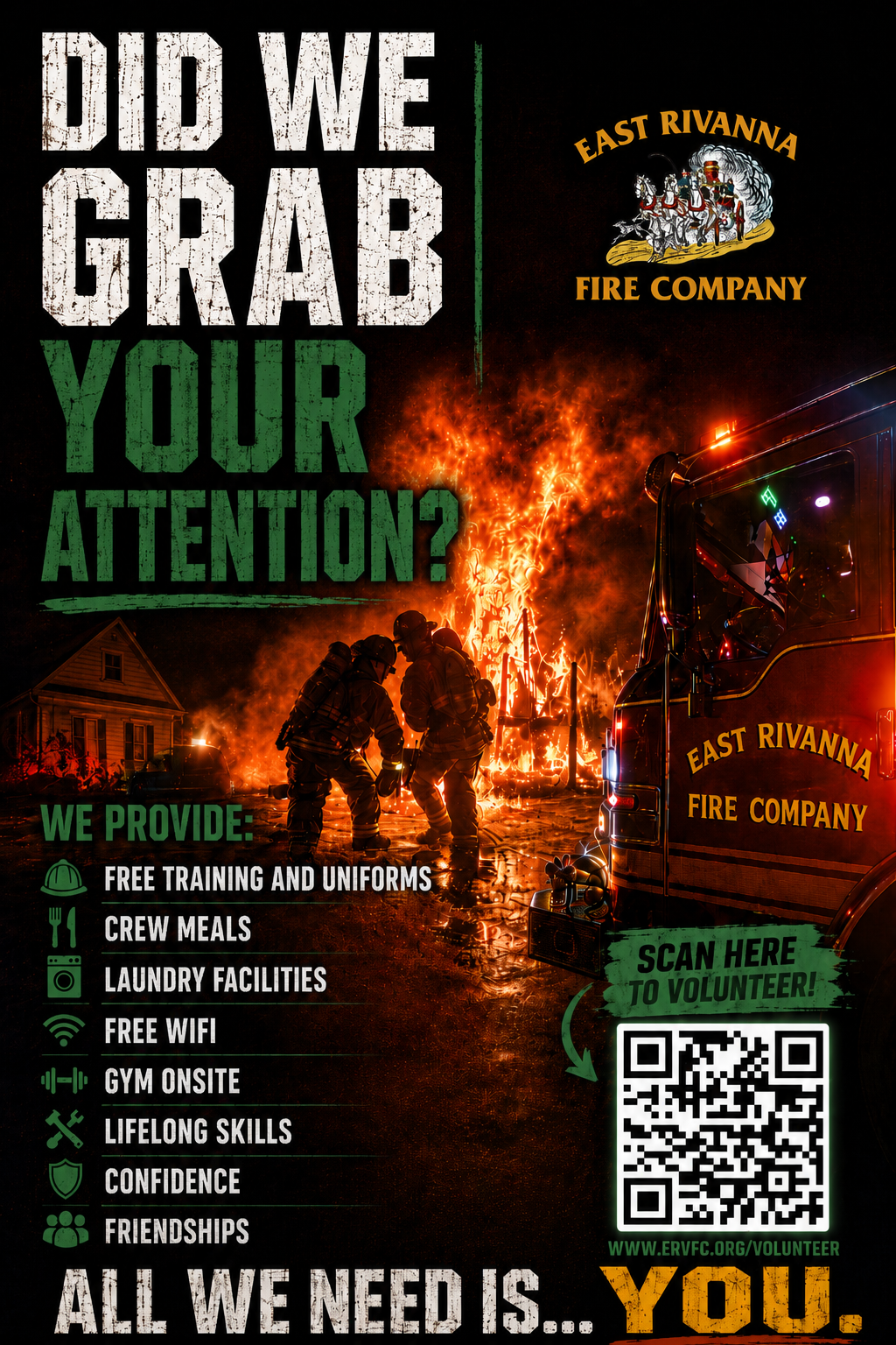 East Rivanna Fire Company volunteer recruitment poster