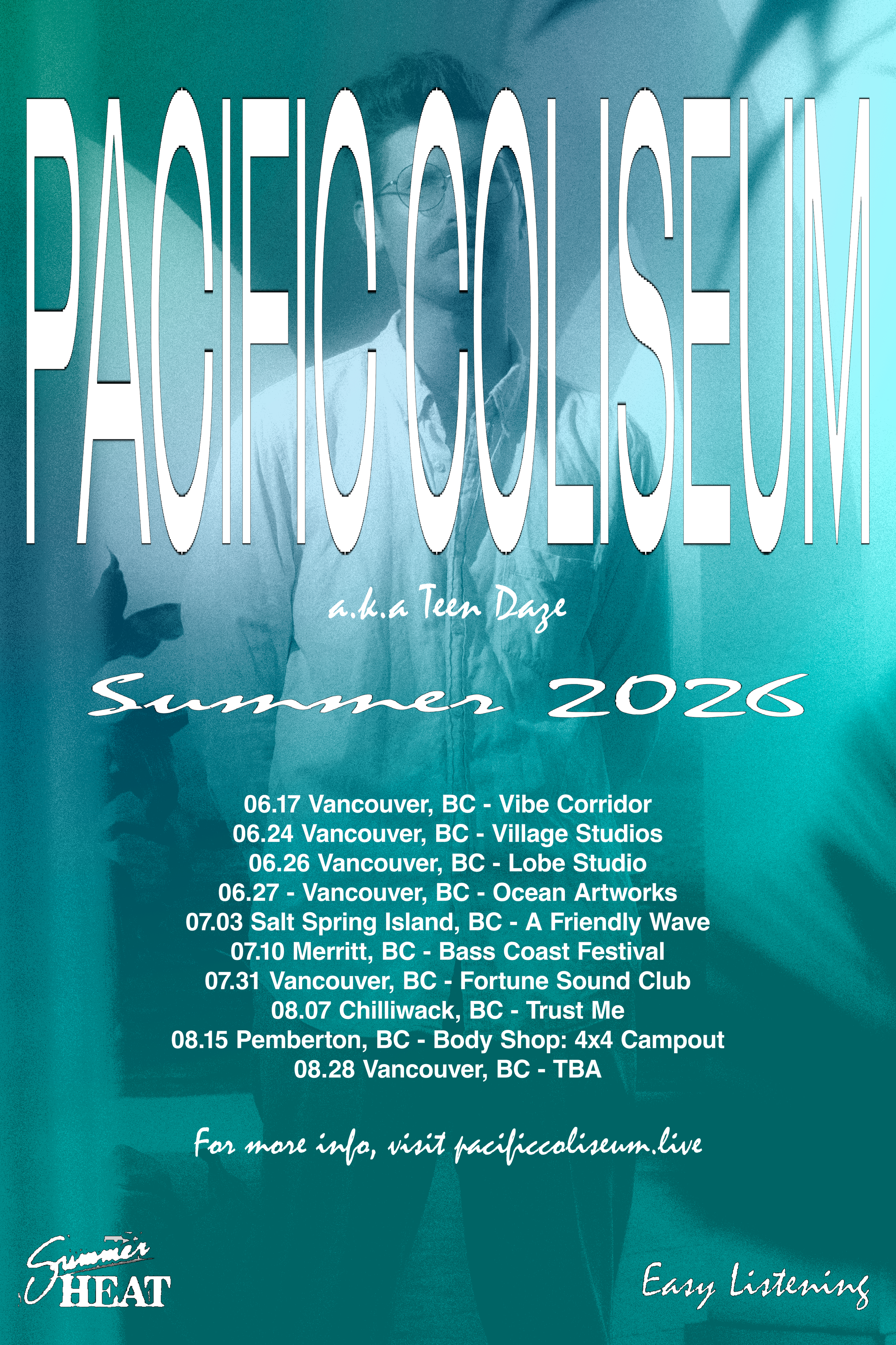 Pacific Coliseum Summer 2026 tour poster