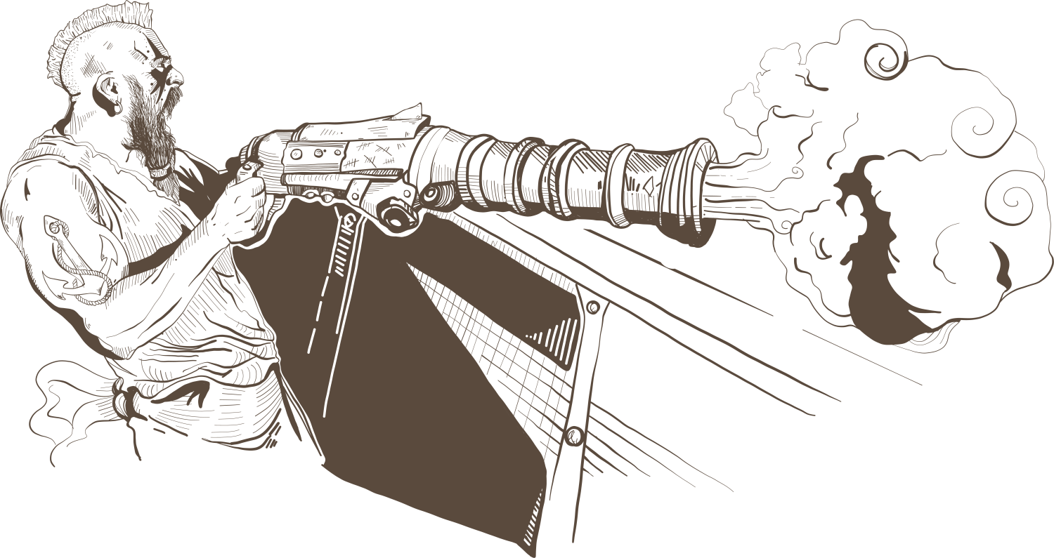 Hand cannoneer illustration