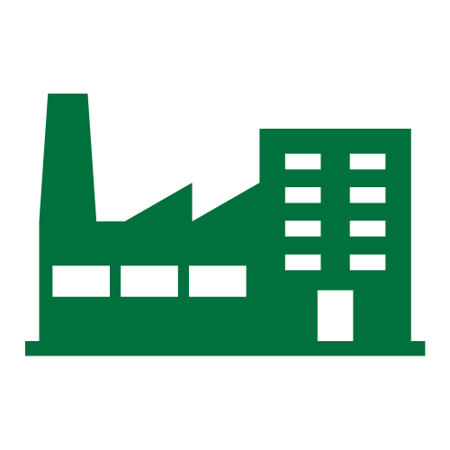 Green factory icon