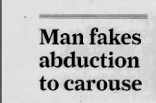 Headline about the fake kidnapping