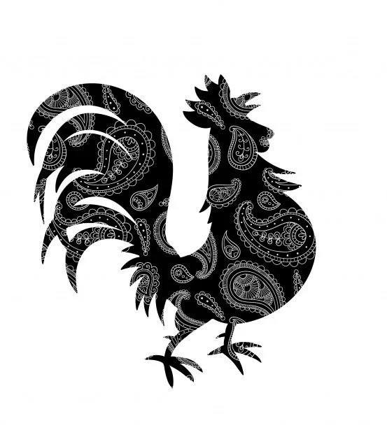 Silhouette of a rooster