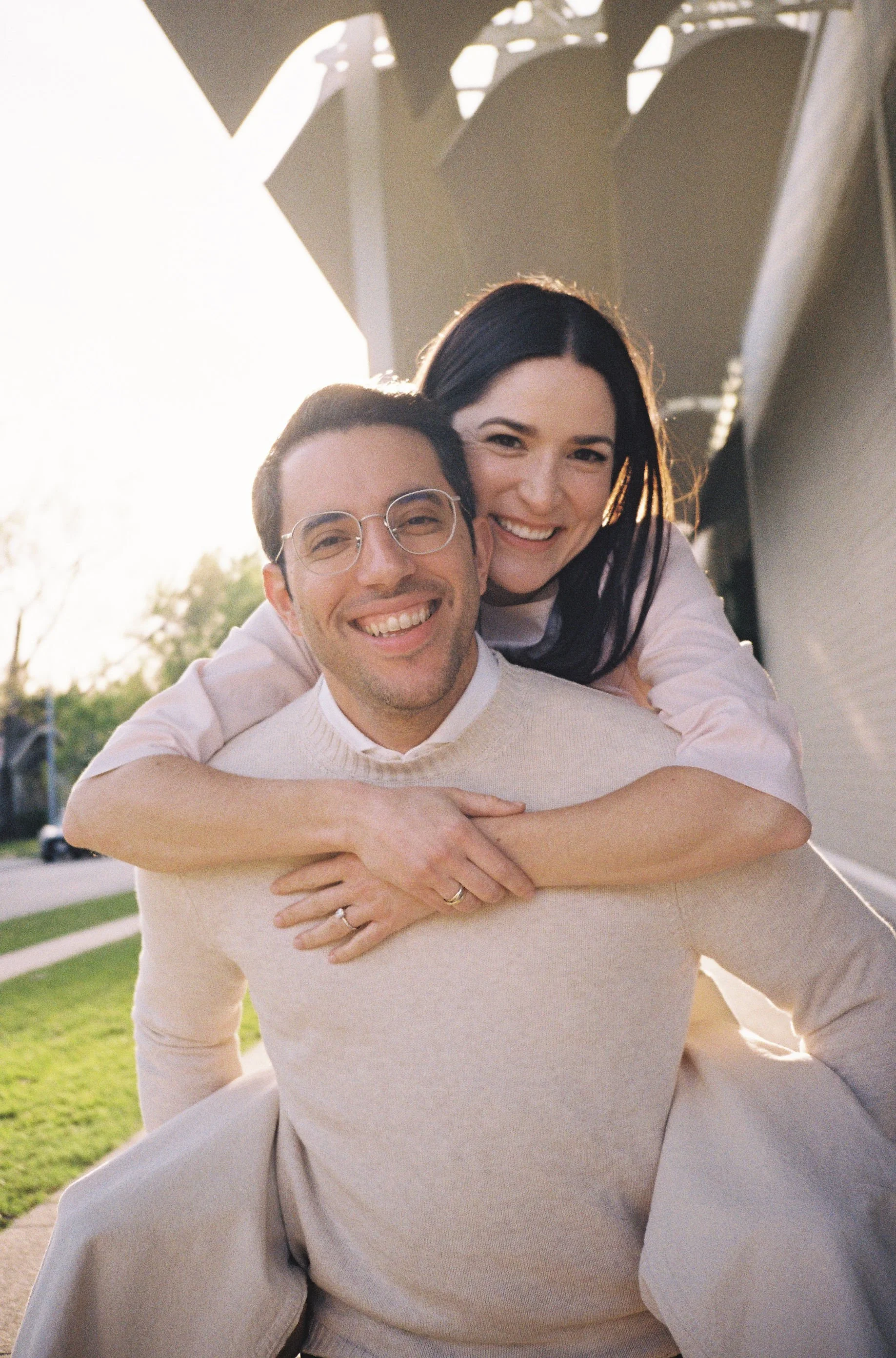 Alison and Alejandro's engagement session at The Menil