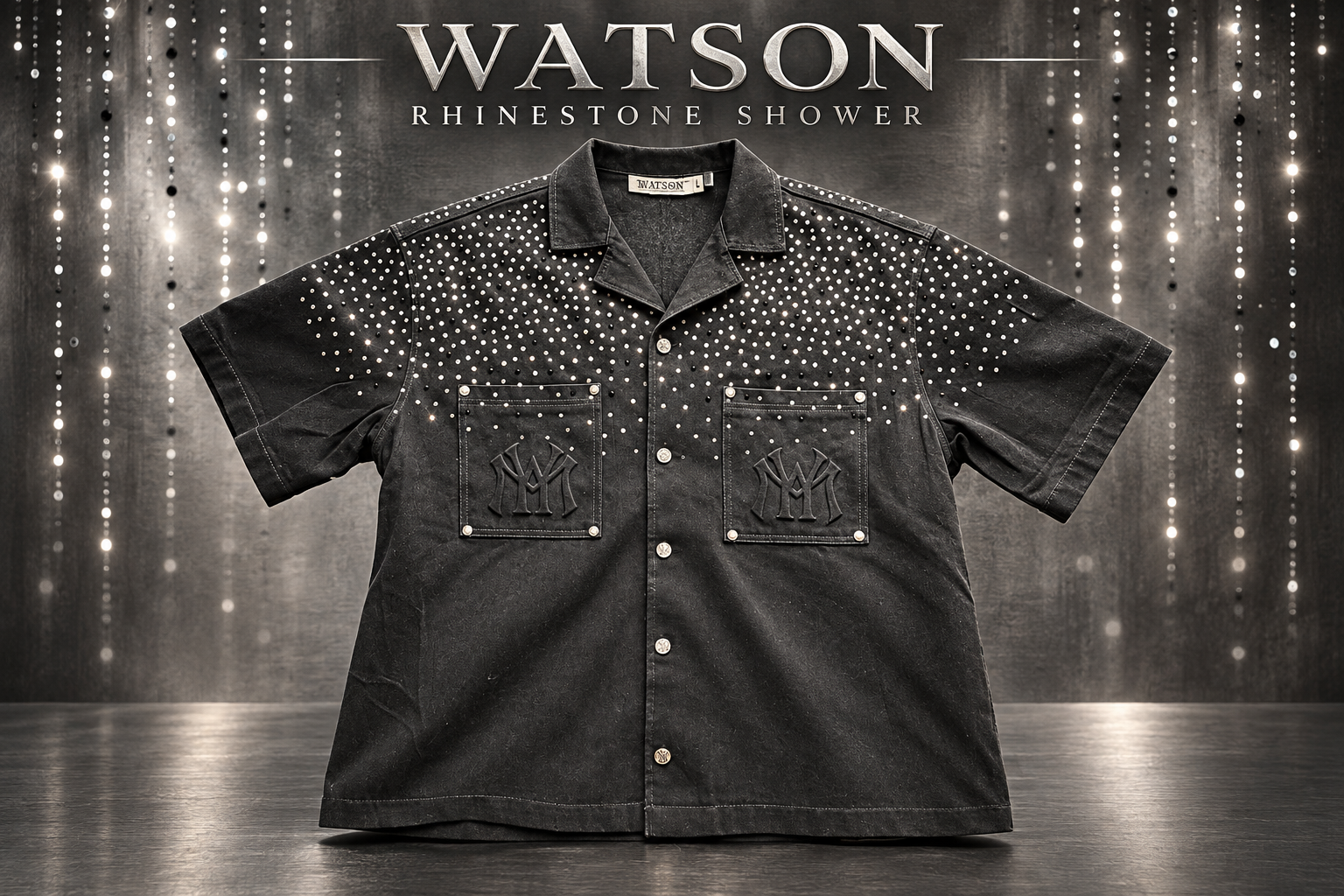 WATSON Rhinestone Shower Denim Work Shirt promotional artwork