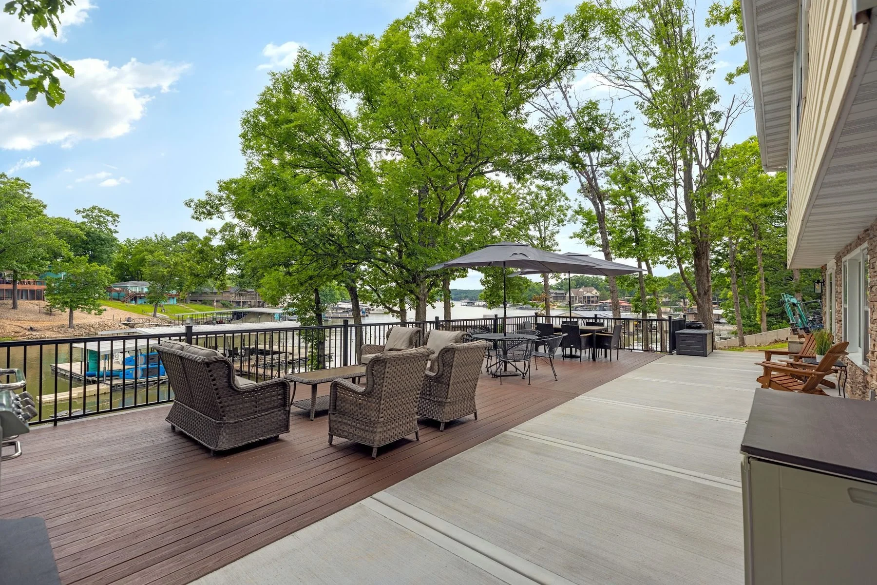 Lakefront Escape dock and lake view