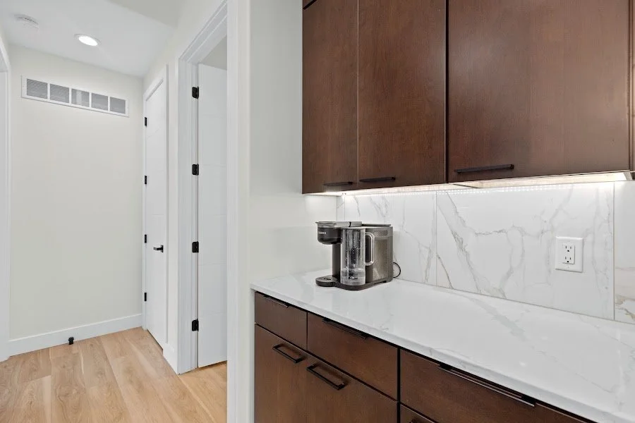 Open kitchen and living layout