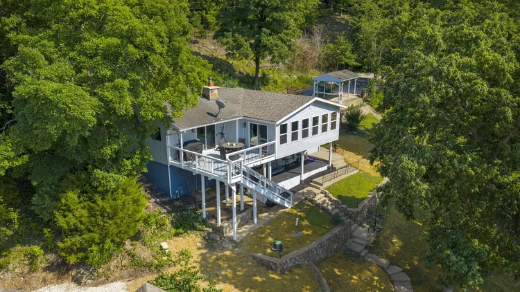 287 Shoe Lace Drive aerial lakefront view