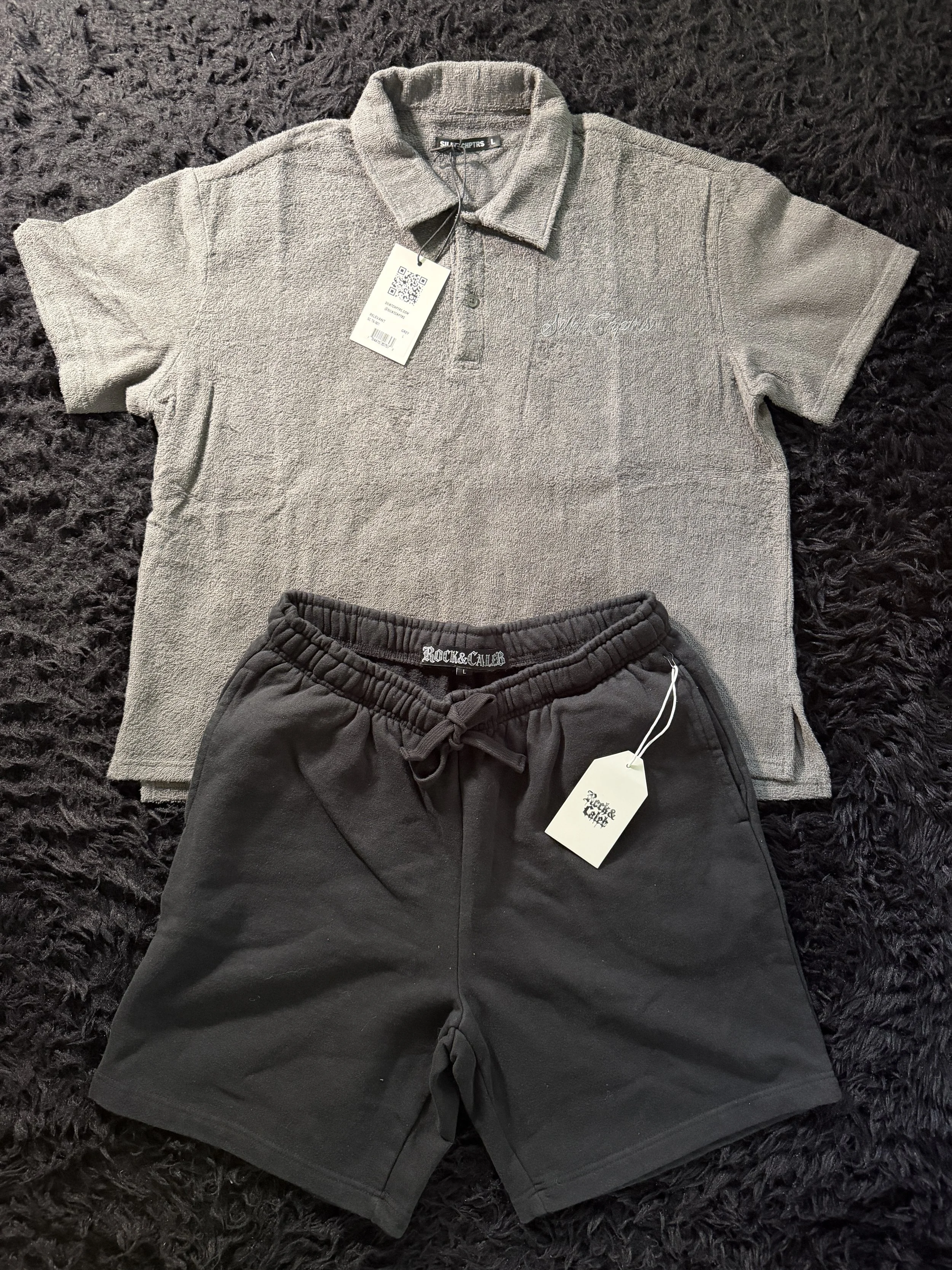Grey Polo + Black Shorts Bundle — actual item