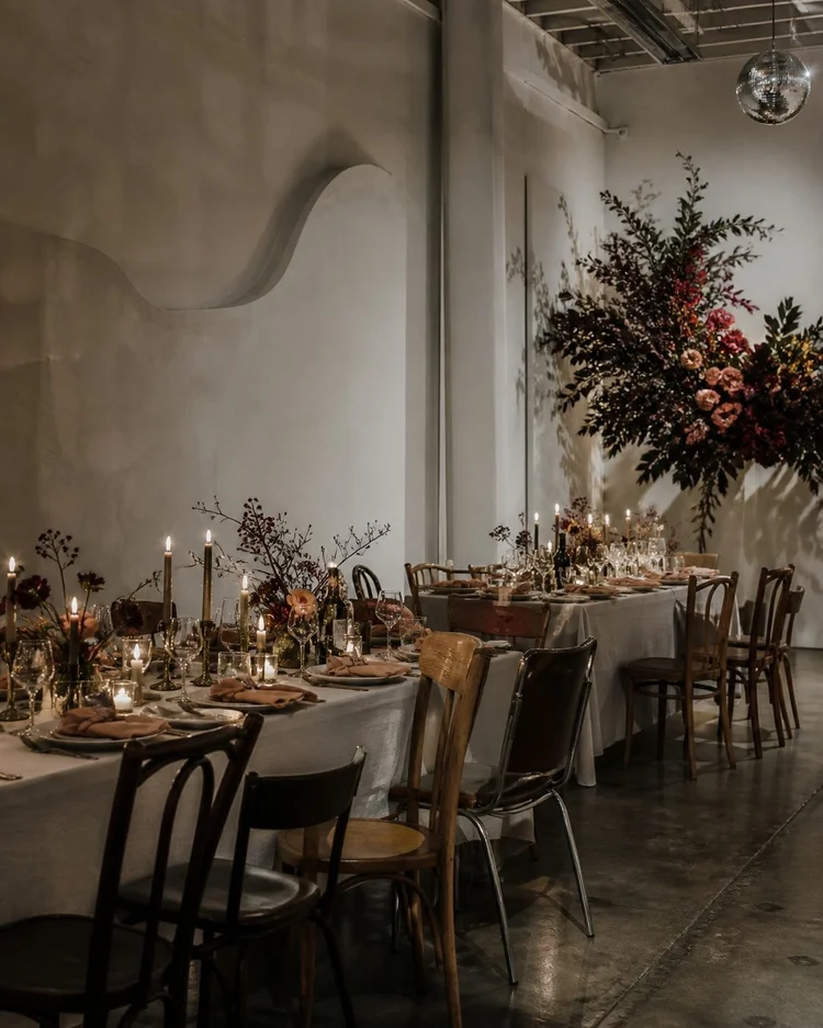 Design-forward urban wedding dinner venue