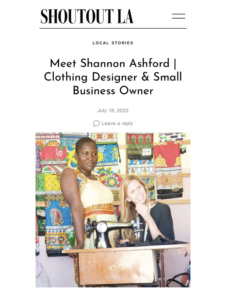 SHOUTOUT LA LOCAL STORIES Meet Shannon Ashford Clothing Designer Small Business Owner July 18, 2022 