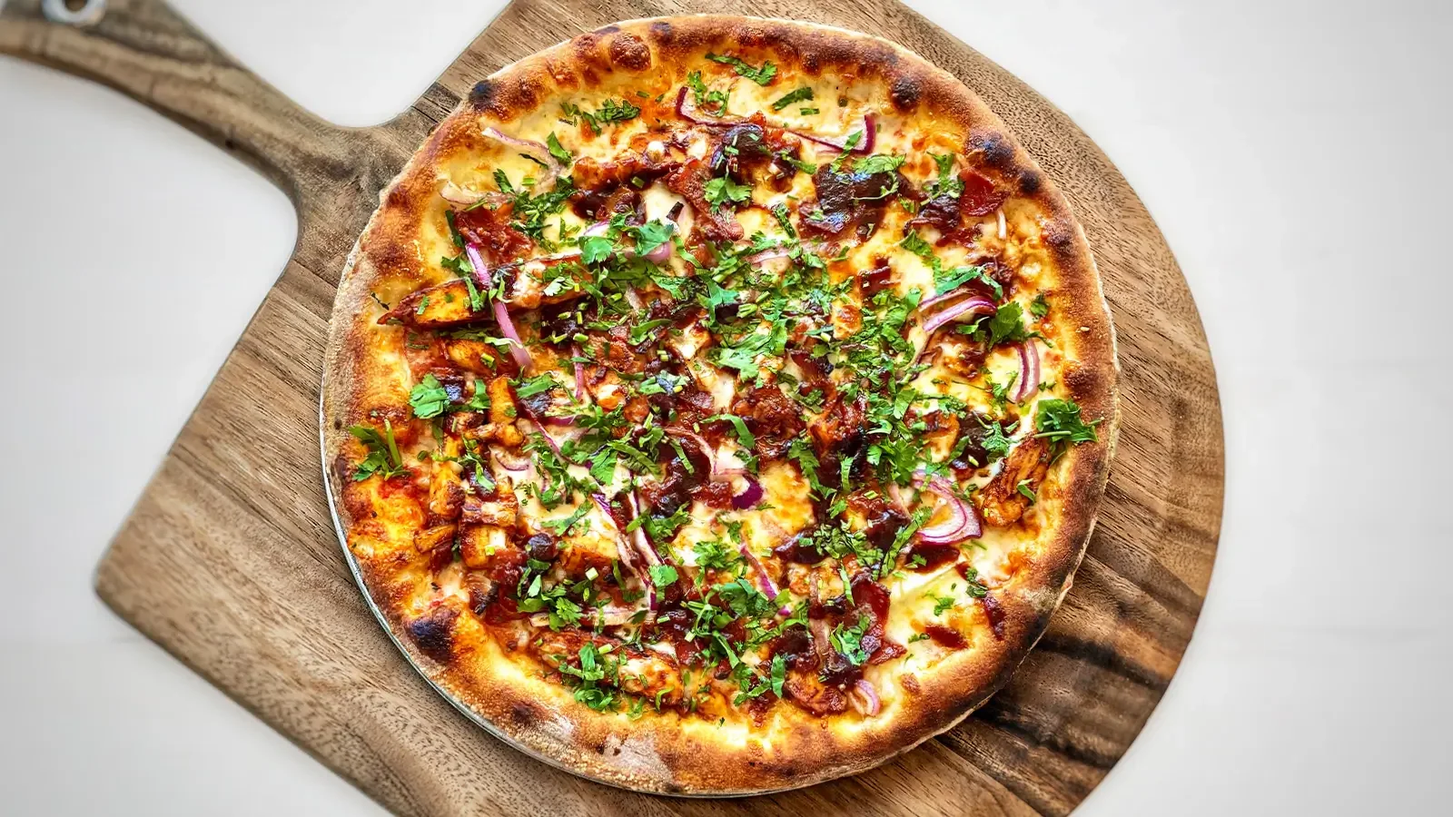 BBQ chicken pizza