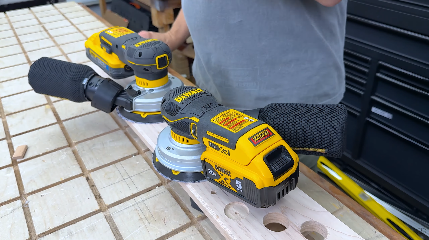 Broken dust bag on the new DeWALT XR cordless random orbit sander