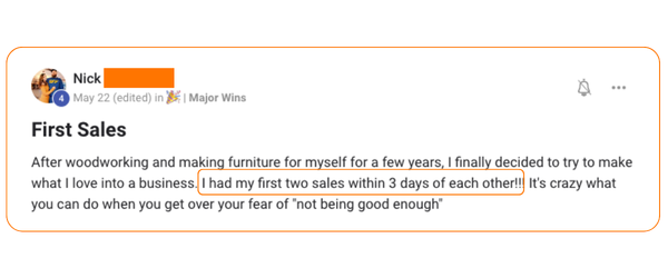 Nick's first two sales