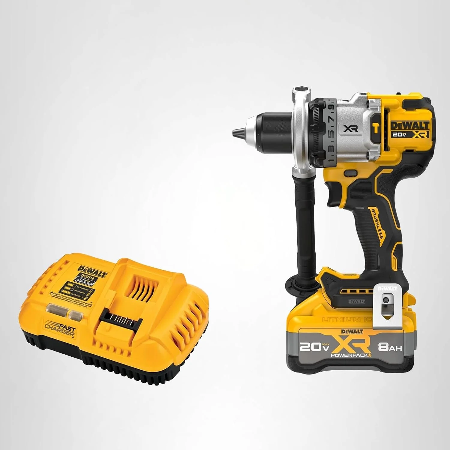 DeWalt XR hammer drill kit with 8Ah battery
