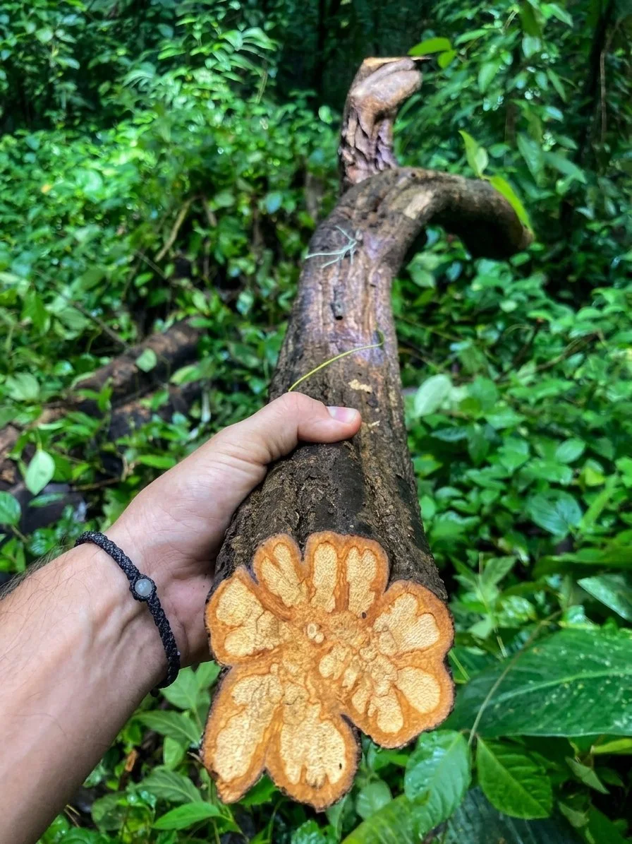 Freshly Harvested Ayahuasca Vine Cross-Section