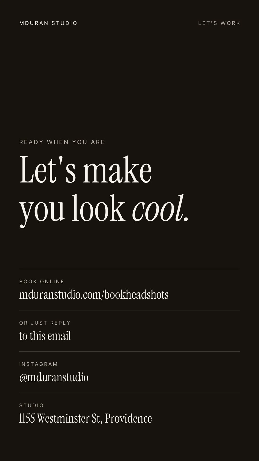 Let's make you look cool. 1155 Westminster St, Providence