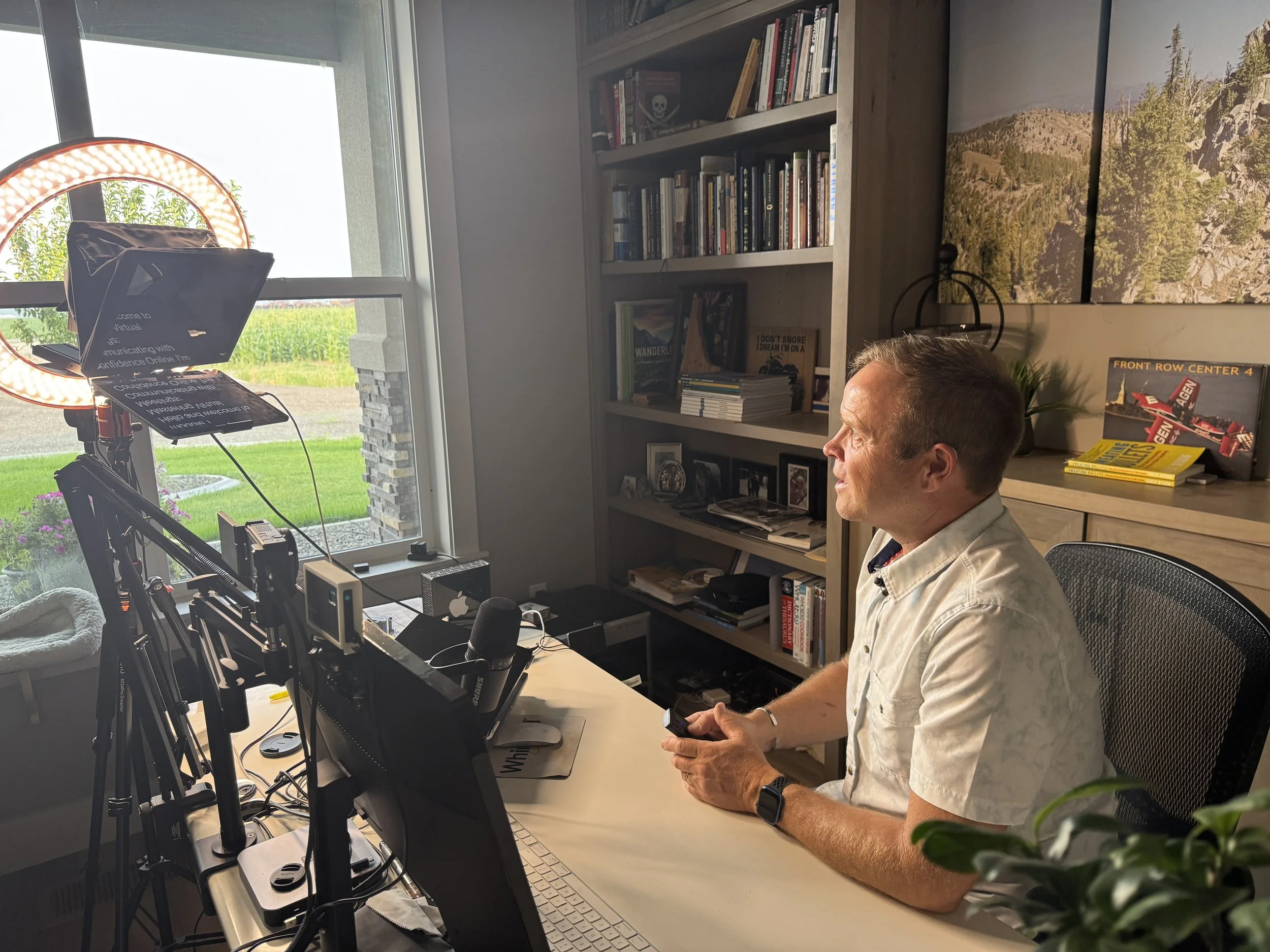 Dale Dixon recording in his home studio