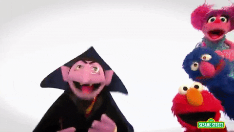The Count from Sesame Street showing you the number 3! 