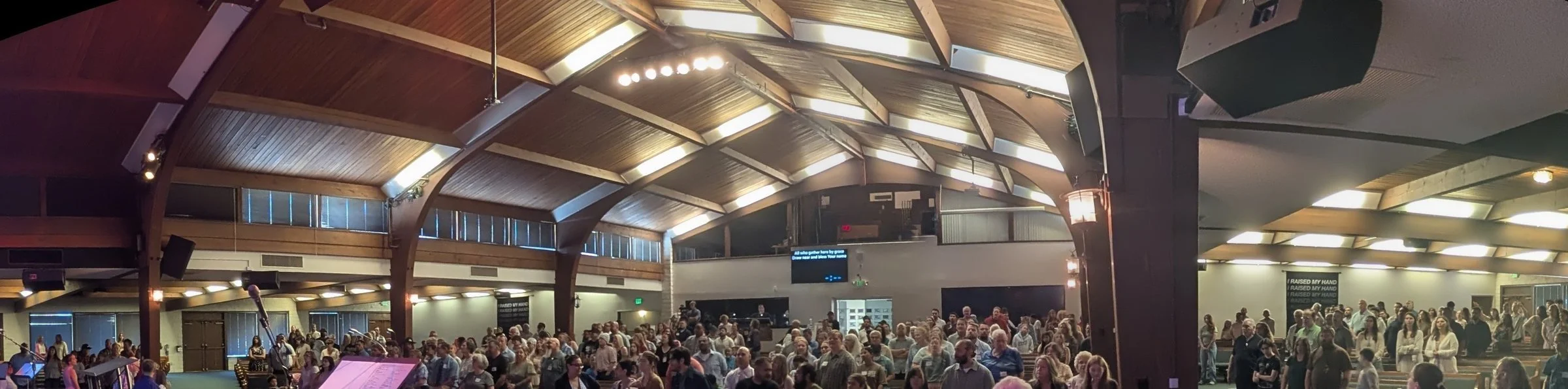 A packed Sunday gathering at Rez Church
