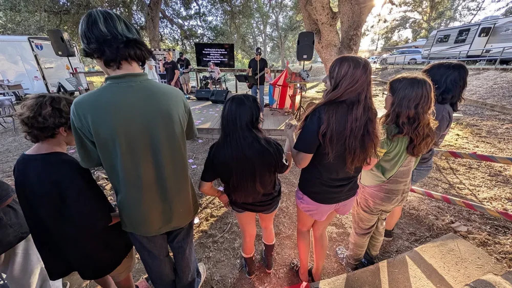 Students playing high-energy games at Rez Youth