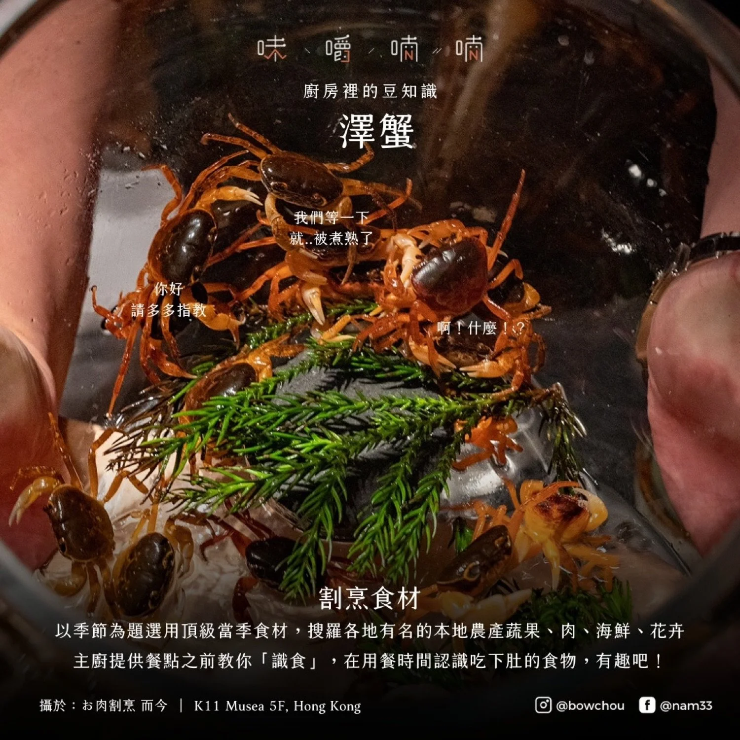 八寸裡的澤蟹素炸,季節食材