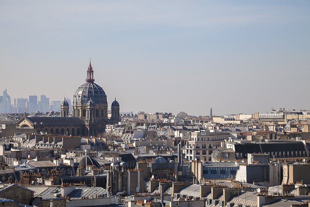 European rooftops and architecture seen from above