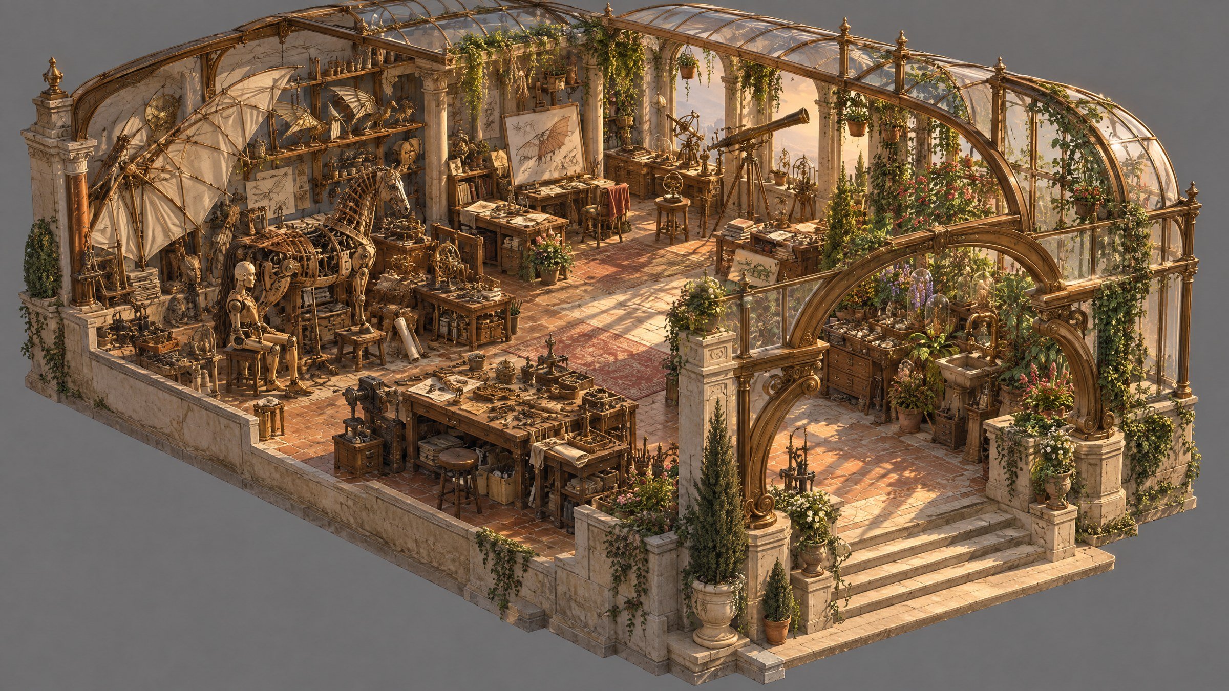 Environment concept · A botanical-mechanical sanctuary