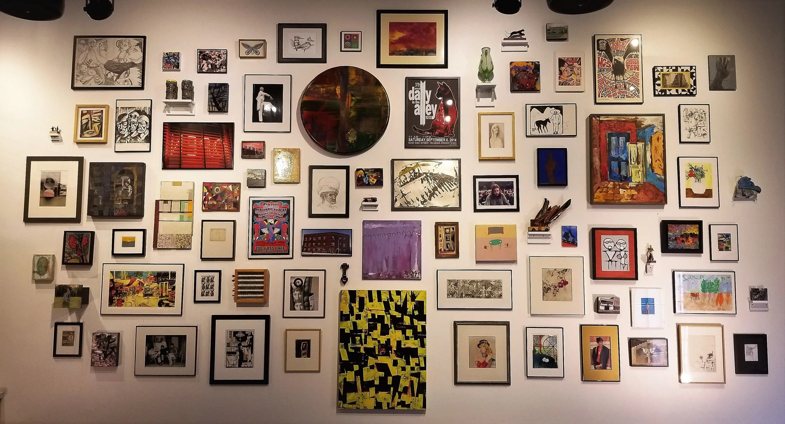 Art on the walls at the Cass Café