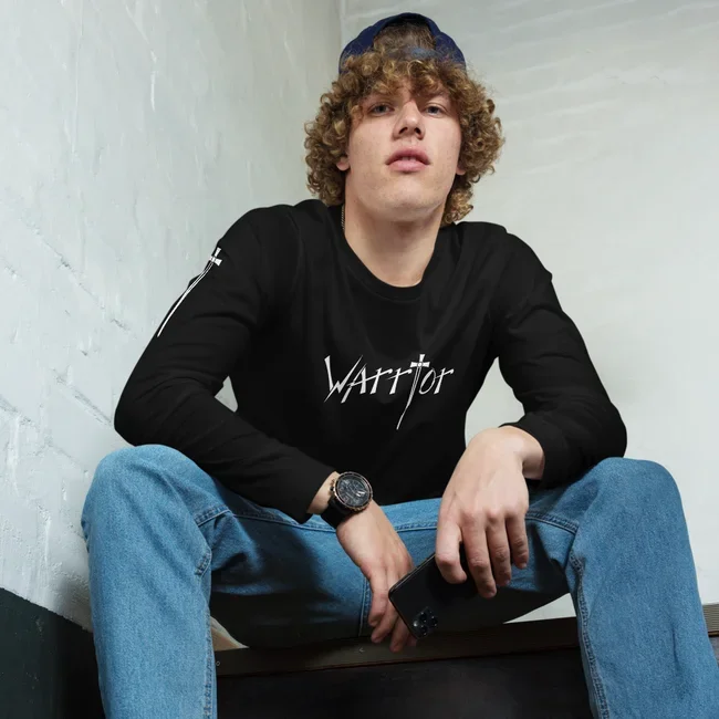 Warrior long sleeve tee in black