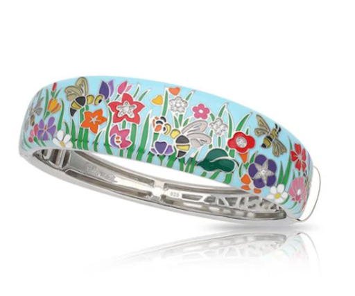 Handcrafted floral enamel bangle